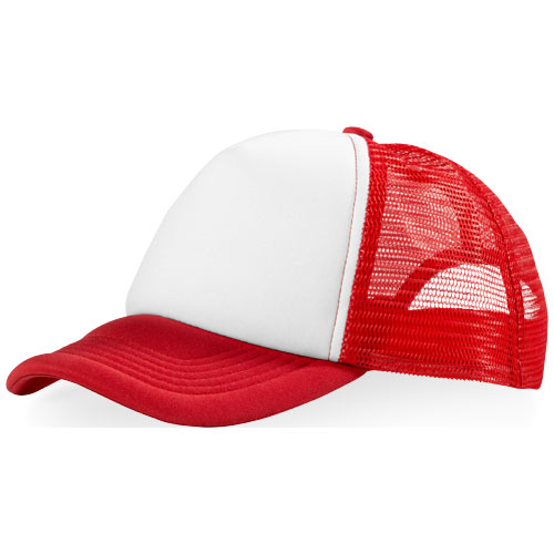 Casquette publicitaire 5 panneaux TRUCKER Rouge / Blanc
